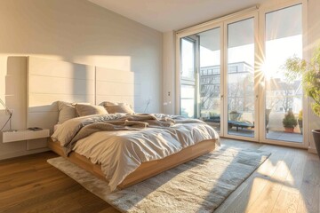 Mockup frame in interior background, room in light pastel colors, Scandi-Boho style, 3d render. Beautiful simple AI generated image in 4K, unique.