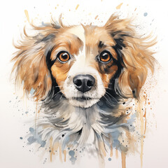 Cute dog with paint effects