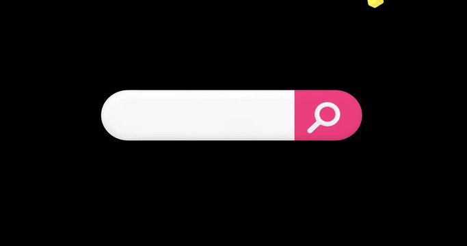 Internet search engine optimization SEO bar cursor information browsing research 3d icon animation with alpha channel