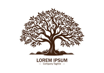 Tree brown branches plant logo icon vector silhouette