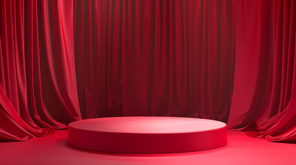 3D rendering red podium