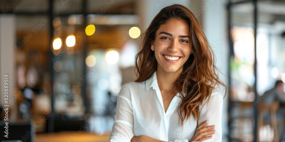 Wall mural female professional confident successful corporate leader woman wearing a suit, ai