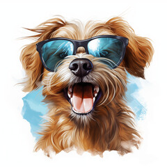 Cute Dog wearing sunglasses