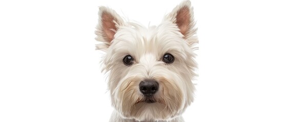 Studio Portrait Of A Beautiful West Highland White Terrier Dog Set Against A Clean White Background, Standard Picture Mode