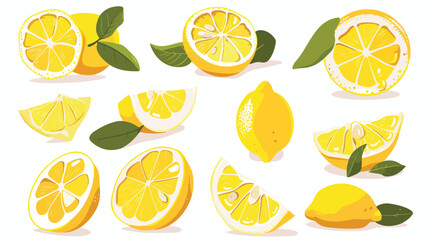 Lemon whole fresh citrus and fruit piece with yellow