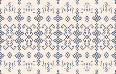 Fabric ikat pattern art. Geometric ethnic oriental seamless pattern traditional. Ethnic ikat seamless pattern in tribal. Aztec geometric ethnic ornament print.