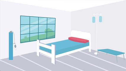 hospital room interior vector illustration