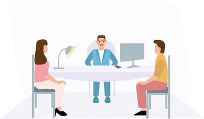 Fototapeta premium business meeting in the boss office, vector illustration