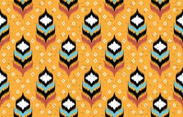 Tribal inspired seamless geometric pattern. Design for background, carpet, wallpaper, clothing, wrapping, Batik, fabric, Vector, illustration, embroidery style.