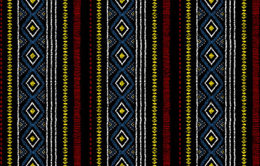 Ethnic ikat seamless pattern in tribal. Aztec geometric ethnic ornament print. Ikat pattern style.