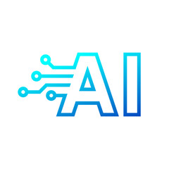 AI circuit icon, Electric processor chip, Artificial intelligence technology graphic design logo, Vector illustration