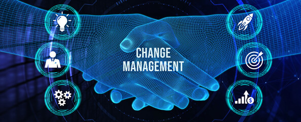 CHANGE MANAGEMENT, business concept. Business, Technology, Internet and network concept. 3d illustration