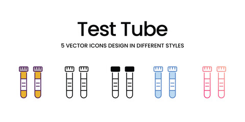 Test Tube Icons different style vector stock illustration