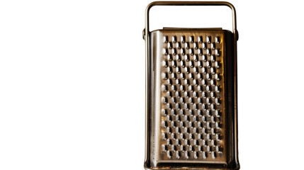 Embrace of the Grater: Metal Beauty on White Canvas