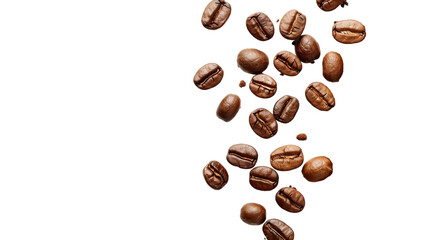 Naklejka premium Dance of Coffee Beans in the Air