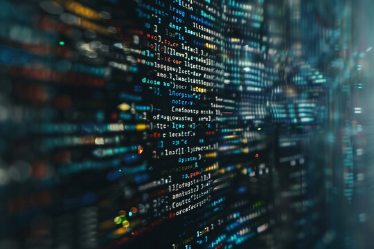 visualize a macro, close-up shot of a developer's screen, where lines of code for an application are being meticulously edited The text of the code is in sharp focus, revealing the detailed