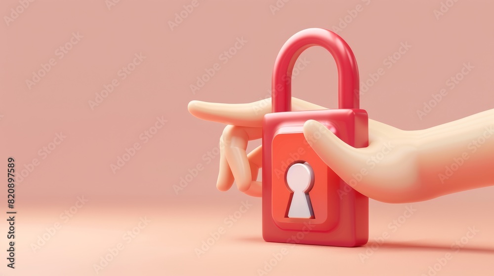 Poster an illustration of a hand pointing to a form with a password and red padlock. a concept of digital d
