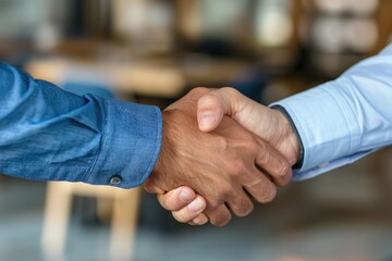 close up of a handshake between two businessmen