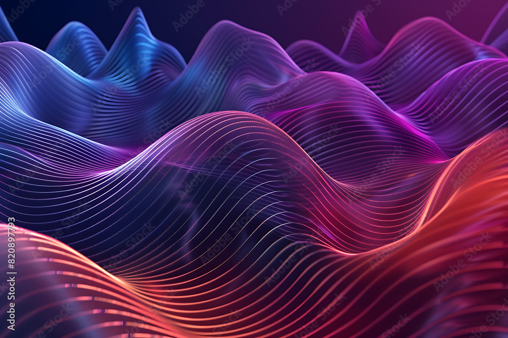 Poster abstract background of smooth lines. big data visualization.