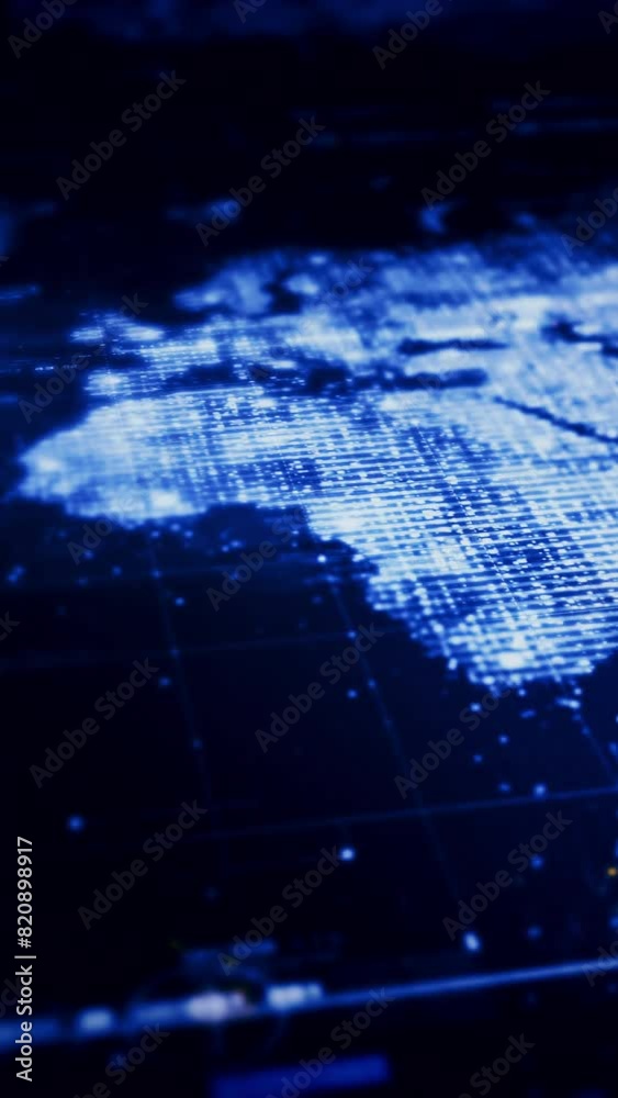 Poster Futuristic screen display matrix, hi-tech digital data telemetry with encrypted numbers, display dynamic background for computer desktop screen display format