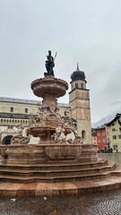 Obraz premium Details of the church and castle in the city center of Trento Italy