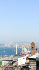 General views of Istanbul city sea Bosphorus bridges mosques day and night