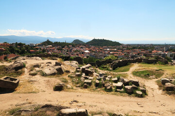 The archaeological site, complex of Nebet Tepe, the city of Plovdiv, Plowdiw can be seen in the...
