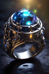 3d rendered illustration of a sphere ,diamond, glass, gem, gold, ball, jewelry, crystal, christmas, sphere, light, luxury, decoration, precious, blue, stone, ring, transparent, water, round, jewel