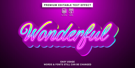Wonderful editable text effect styles
