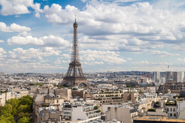 Fototapeta premium View of Paris before olympic games in summer