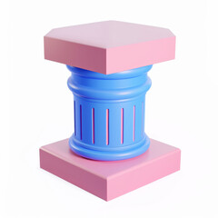 antique style pedestal icon in 3D style on a white background