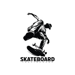 Skateboarding player vector illustration design. silhouette skateboard abstract