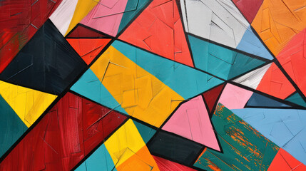 Delve into the captivating world of abstract geometry, where bold lines and sharp angles intersect to create a visually dynamic space