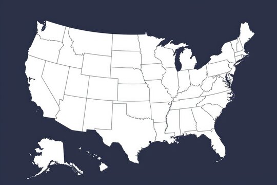 Dark blue background with map of the United States.