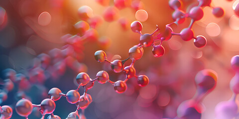 closeup photo displays the intricate details of a single strand of beads revealing its texture and color An abstract representation of the molecular structure of a vaccine