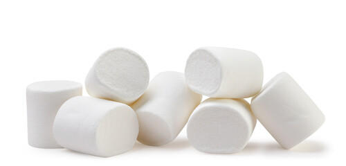 Marshmallows close-up on a white. Isolated