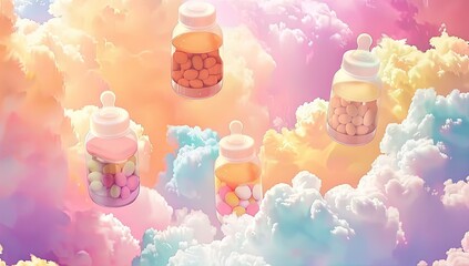 Kawaii Cloudy Background