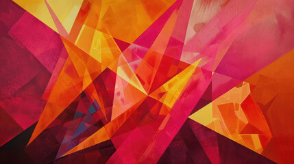 Experience the vibrant energy of abstract geometry, as bold lines and sharp angles intersect to form a visually striking composition that commands attention