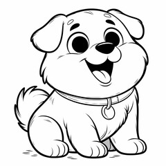 Cheerful Pup: Fun Coloring Page for Kids