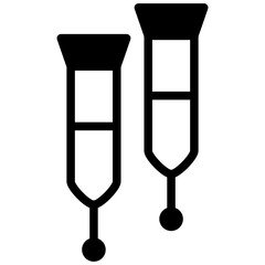 crutches solid icon