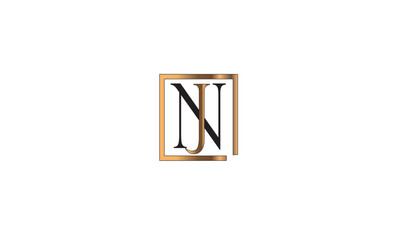 NJ, JN , J , N , Abstract Letters Logo Monogram	