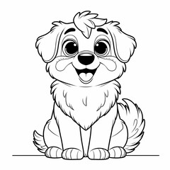 Obraz premium Cheerful Pup: Fun Coloring Page for Kids