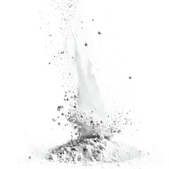 Baking Powder Particles on White Background