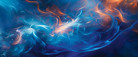Glowing sapphire swirls merging in a liquid dance on a seamless canvas of abstract brilliance.