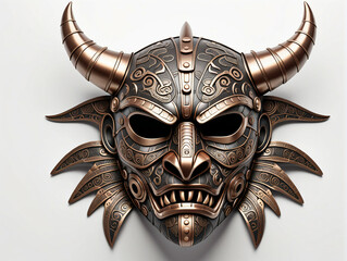 Demon mask. Digital illustration. Isolated on white background.
