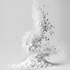 Baking Powder Particles on White Background