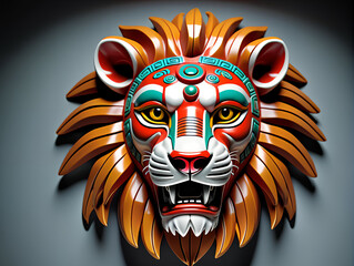 Lion mask. Digital illustration.