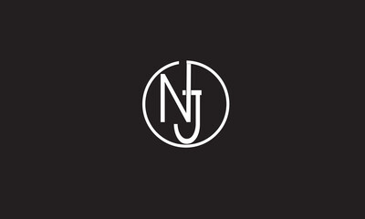 NJ, JN , J , N , Abstract Letters Logo Monogram	