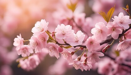 spring flowers background pink blossoms branches isolated