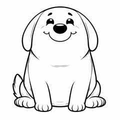 Fototapeta premium Cheerful Pup: Fun Coloring Page for Kids
